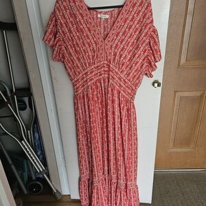 Max Studio Red Floral Maxi Dress